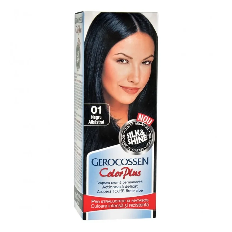 Vopsea De Par Silk & Shine, 0.1 Negru Albastrui, 50ml, Gerocossen