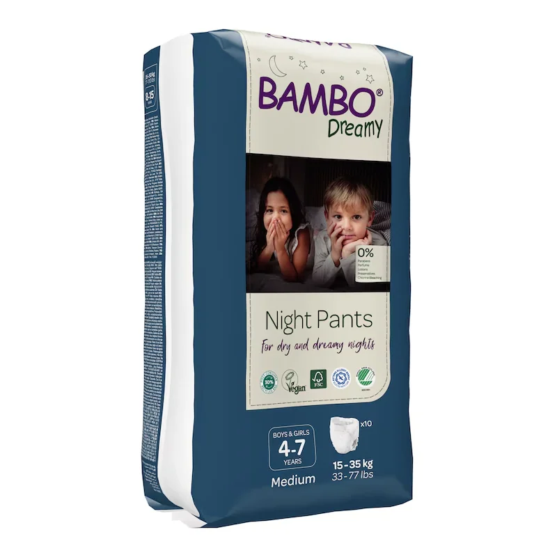 Scutece Chilotel Eco Dreamy Night Unisex Medium 4-7 Ani 15-35 Kg 10 Bucăți Bambo Nature