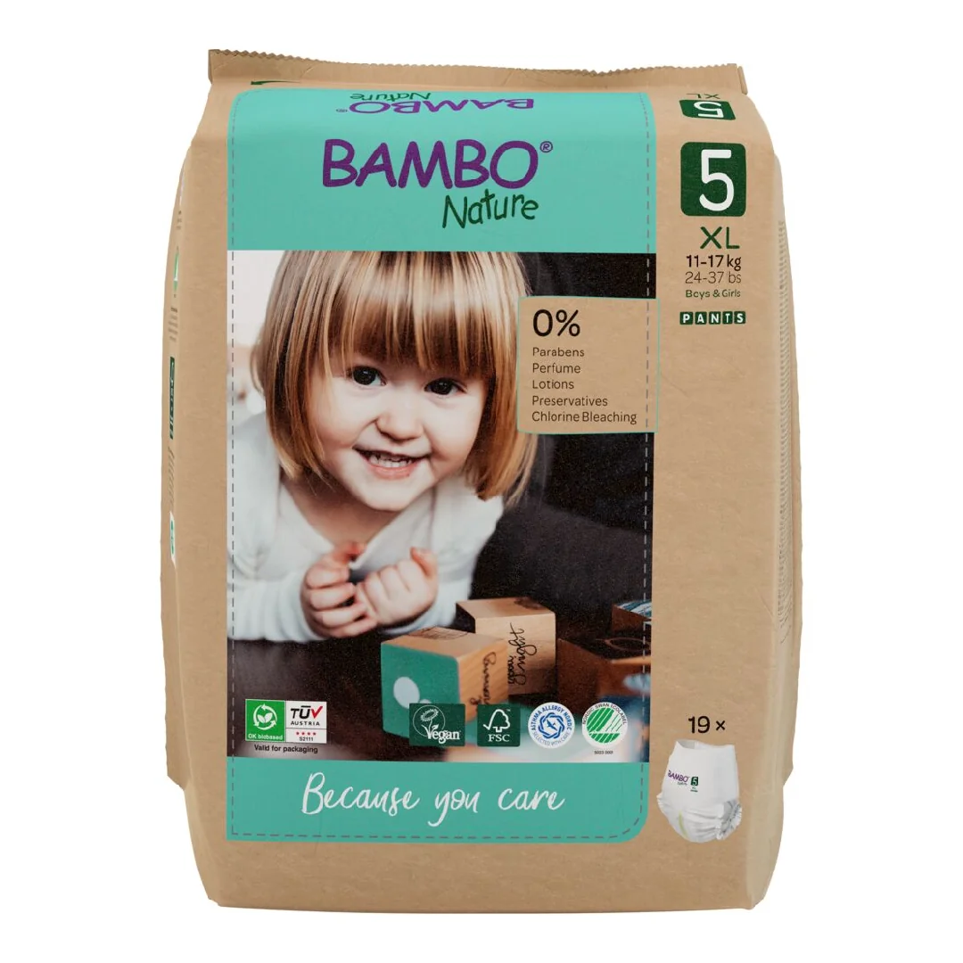 Scutece Chilotei Eco Pants Nr.5, 11-17Kg, 19 Bucăți, Bambo Nature