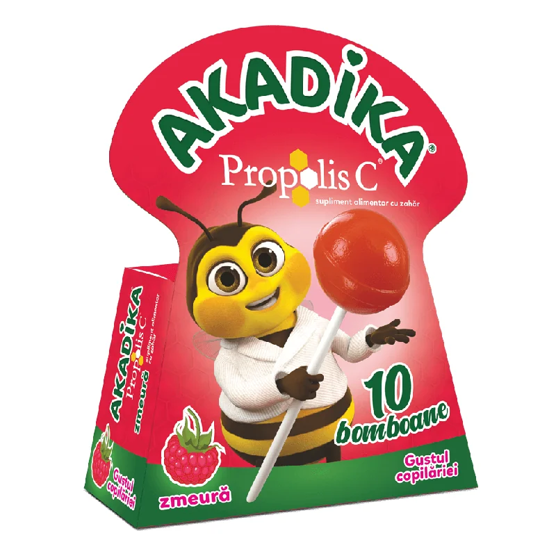 Acadele Propolis C Cu Zmeura, 10 Bucăți, Akadika