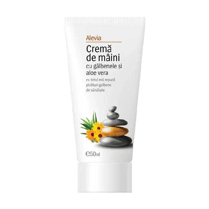 Crema De Mâini Cu Galbenele Și Aloe Vera, 50 Ml, Alevia