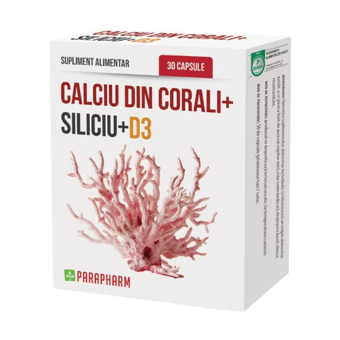 Calciu Coral Cu Siliciu Si D3, 30 Comprimate, Parapharm