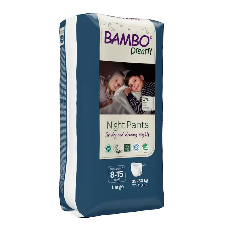 Scutece Chilotel Eco Dreamy Night, Unisex, Large, 8-15 Ani, 35-50 Kg, 10 Bucăți, Bambo Nature