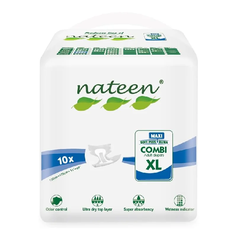 Scutece Pentru Adulti Combi Maxi Line, Marimea XL, 10 Bucati, Nateen