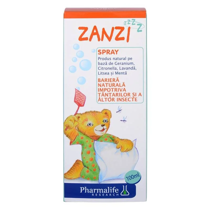 Zanzi Spray Anti Tânțari Si Insecte, 100 Ml, Pharmalife