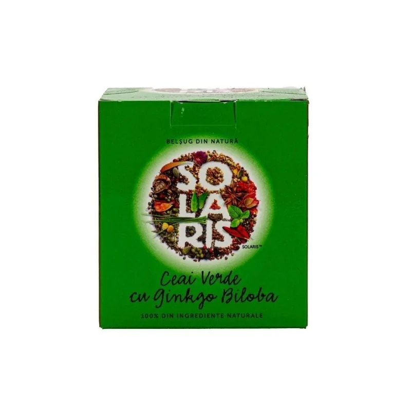 Solaris Ceai Verde Cu Ginkgo Biloba, 20 Doze