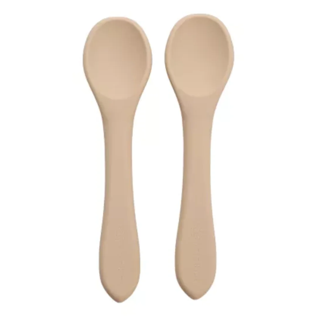 Set Lingurite Din Silicon, 6 Luni+, Bubble Beige, Appekids