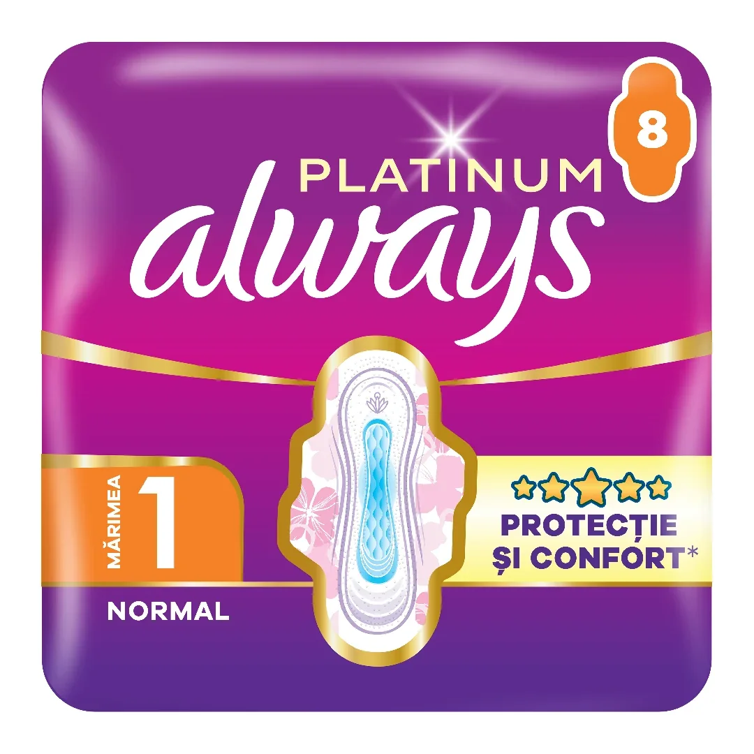 Absorbante Always Platinum Normal, 8 Bucati