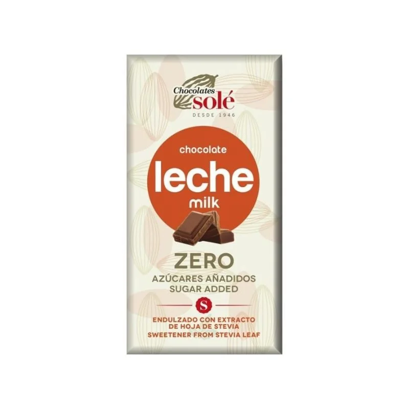Ciocolata Cu Lapte Si Stevie Fara Zahar, 100g, Chocolates Sole