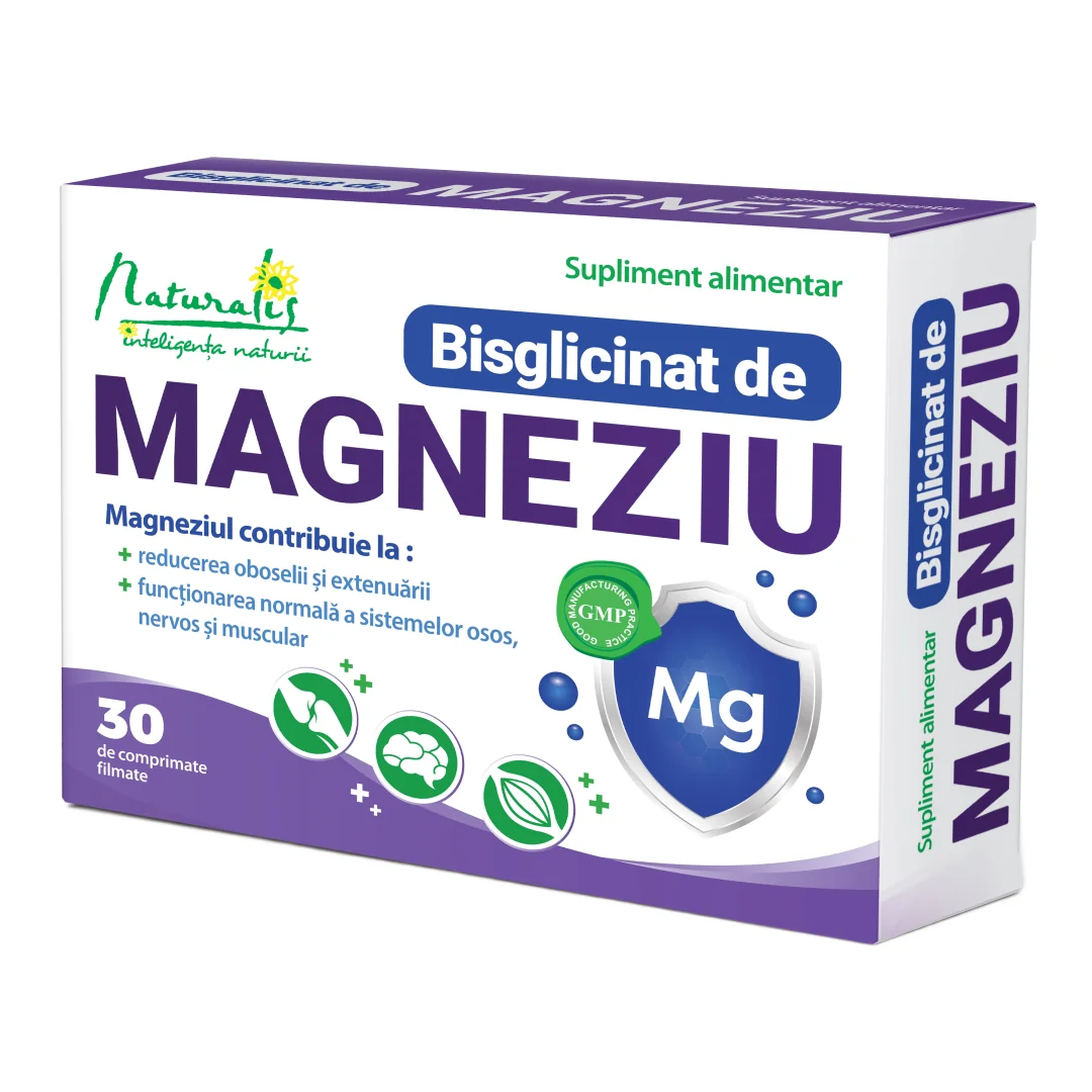 Bisglicinat De Magneziu, 30 Comprimate, Naturalis