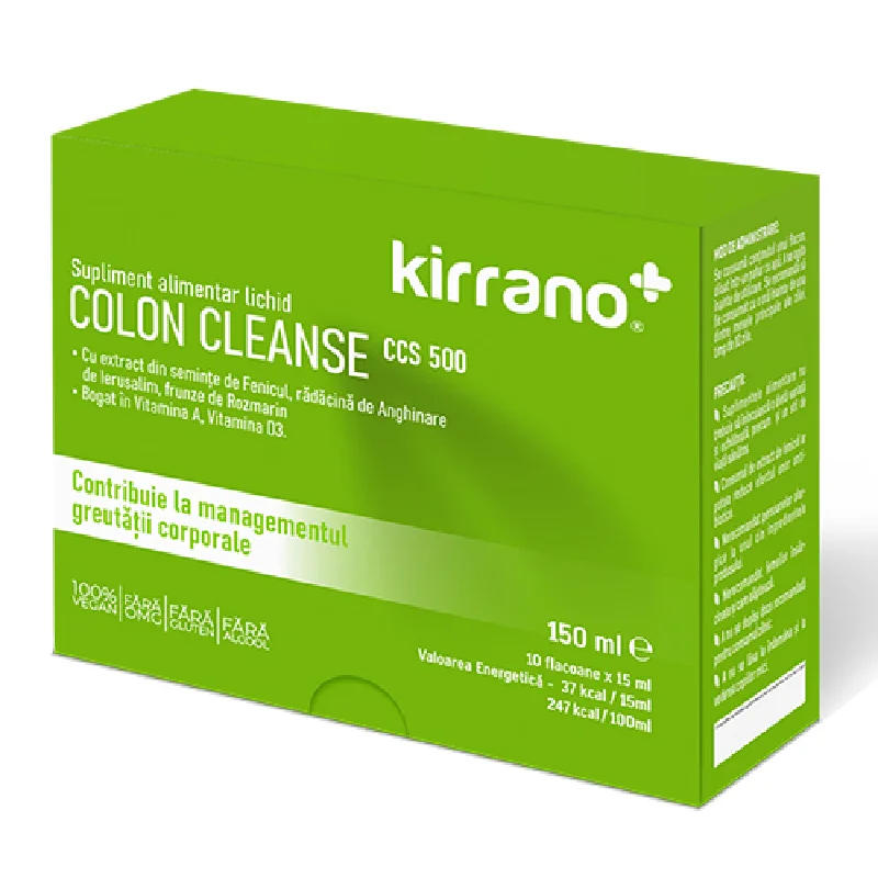 Colon Cleanse CCS500, 10 Flacoane*15 Ml, Kirrano