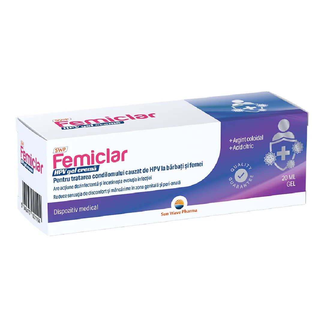 Gel Vaginal Femiclar Hpv, 20 Ml, Sun Wave Pharma