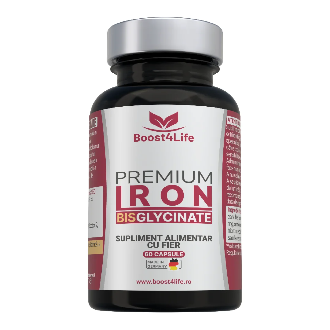 Fier Bisglicinat Premium, 60 Capsule Vegane, Boost4Life