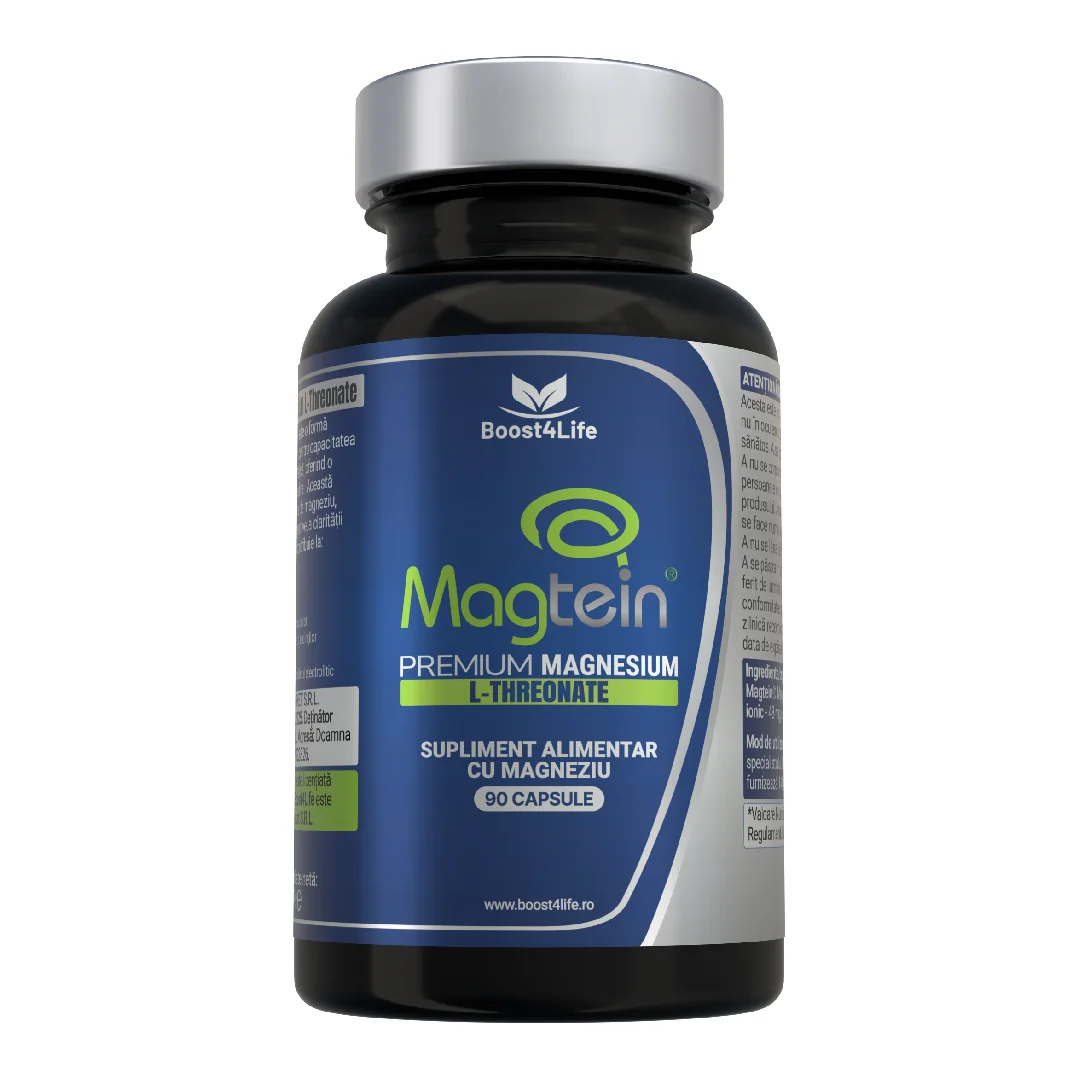 Magtein Magneziu L-Treonat Premium, 670 Mg, 90 Capsule Vegane, Boost4Life