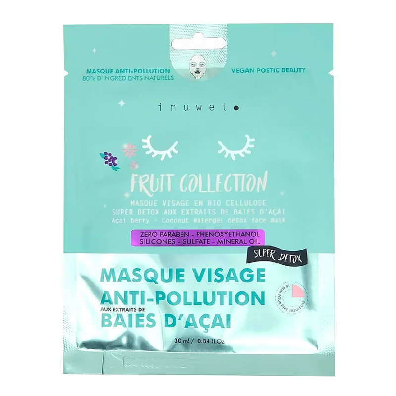 Masca Fata Detoxifianta Cu Extract De Coacaze Acai, 30 Ml, Inuwet