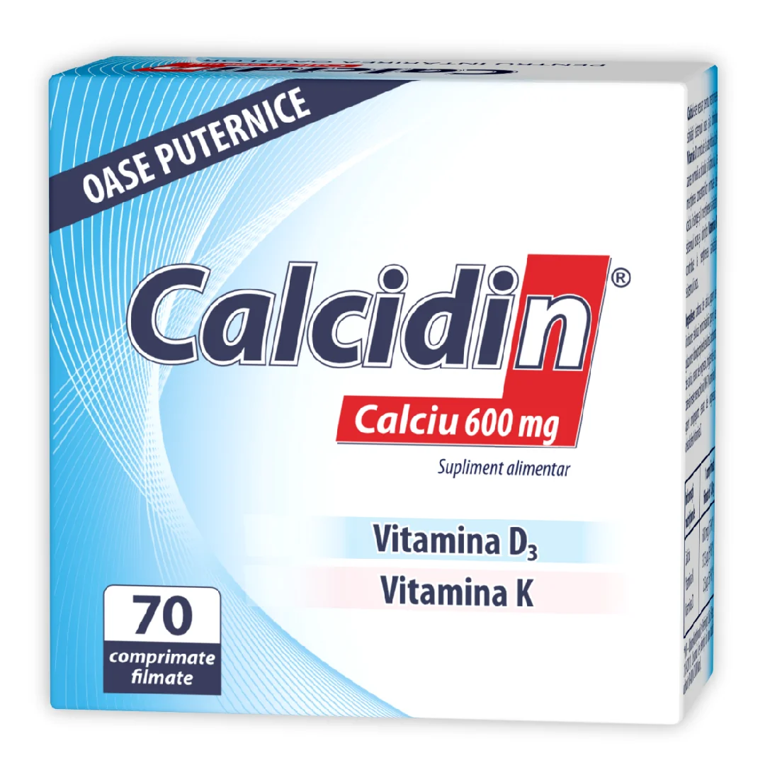 Calcidin, Calciu 600 Mg, 70 Comprimate, Zdrovit