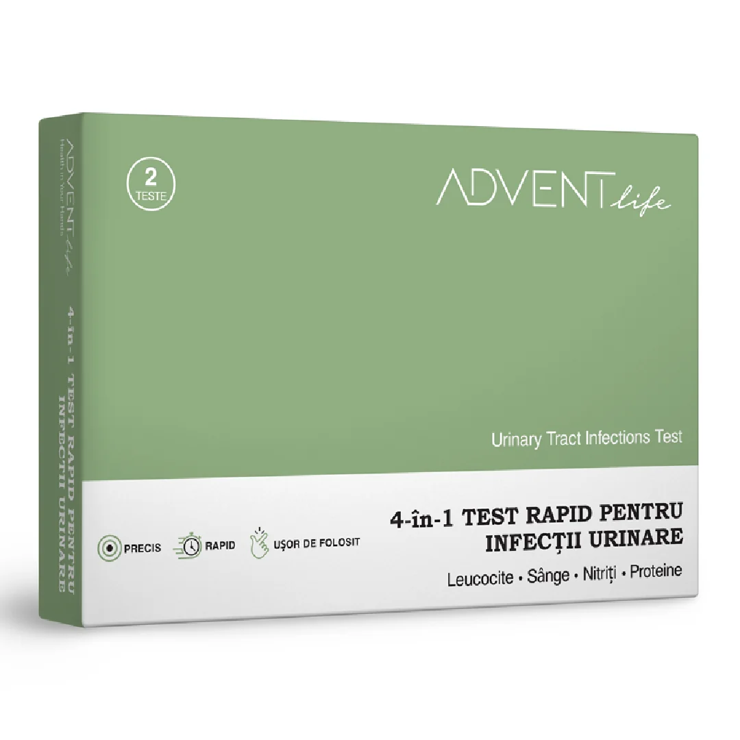 Test Rapid Infecții Urinare 4In1, 2 Teste, Advent Life