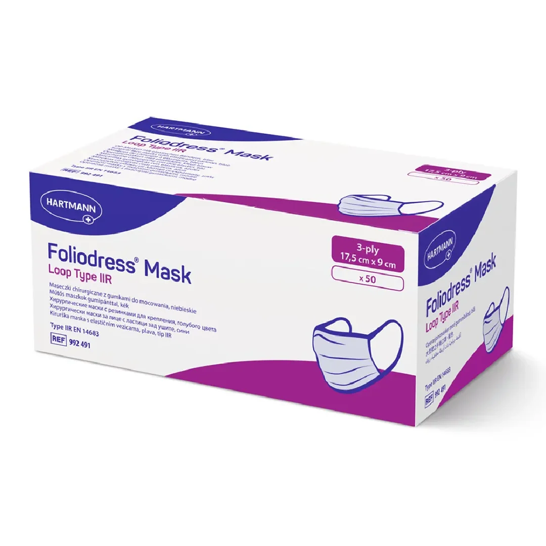Masti Chirurgicale Foliodress Mask Type IIR, 50 Bucati, Hartmann