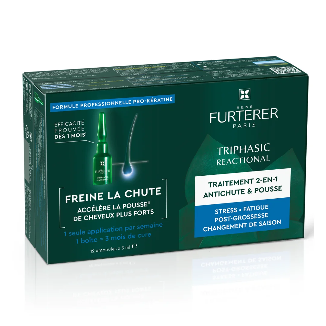 Tratament Impotriva Caderii Parului Triphasic Reactional, 12 Fiole*5 Ml, Rene Furterer