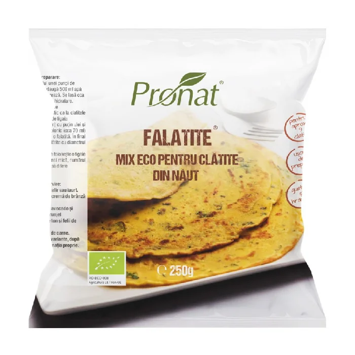 Falatite Mix Bio Din Faina De Naut Cu Condimente Pentru Clatite, 250 G, Pronat
