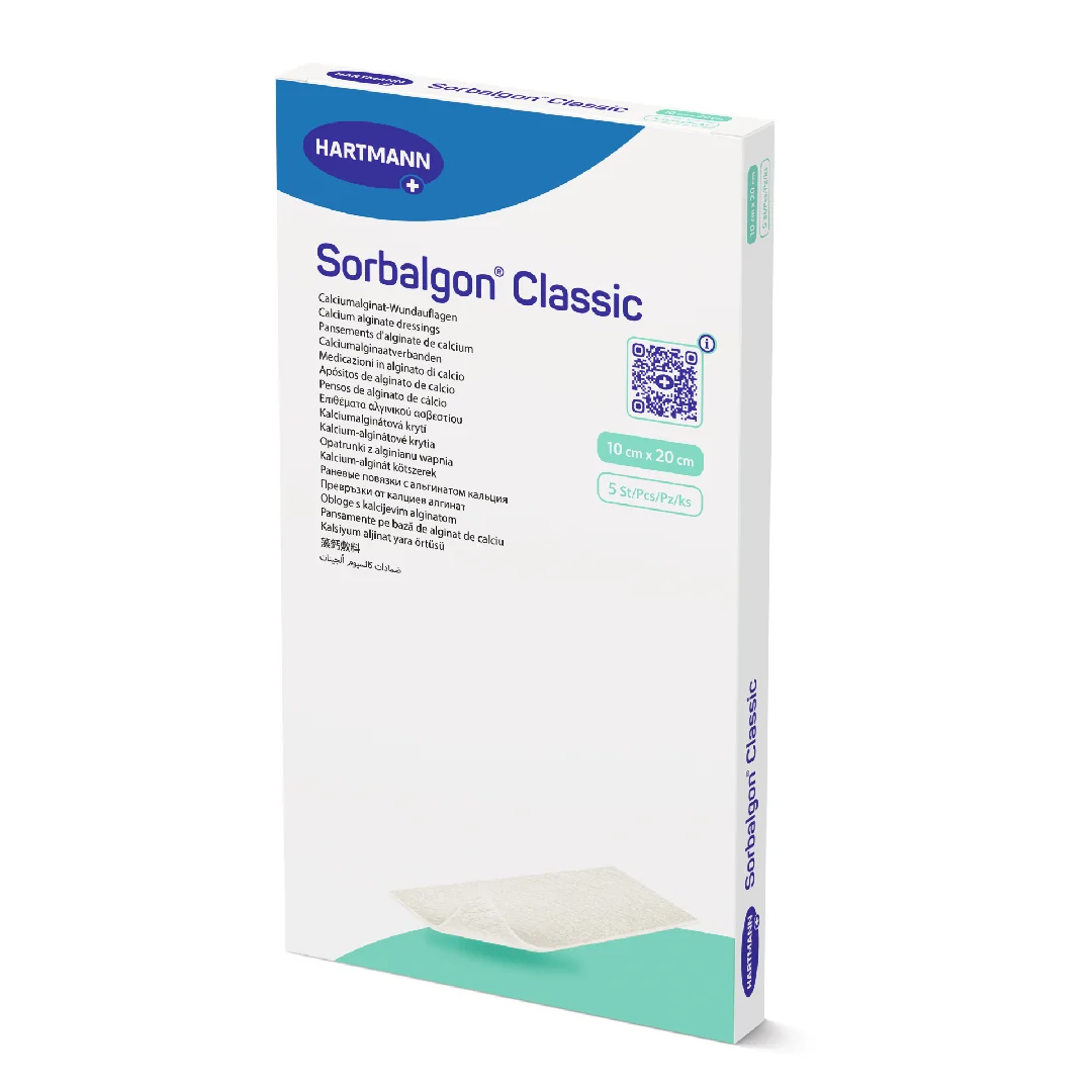 Pansament Cu Alginat De Calciu, Sorbalgon Classic, 10 Cm*20 Cm, 5 Bucăți, Hartmann