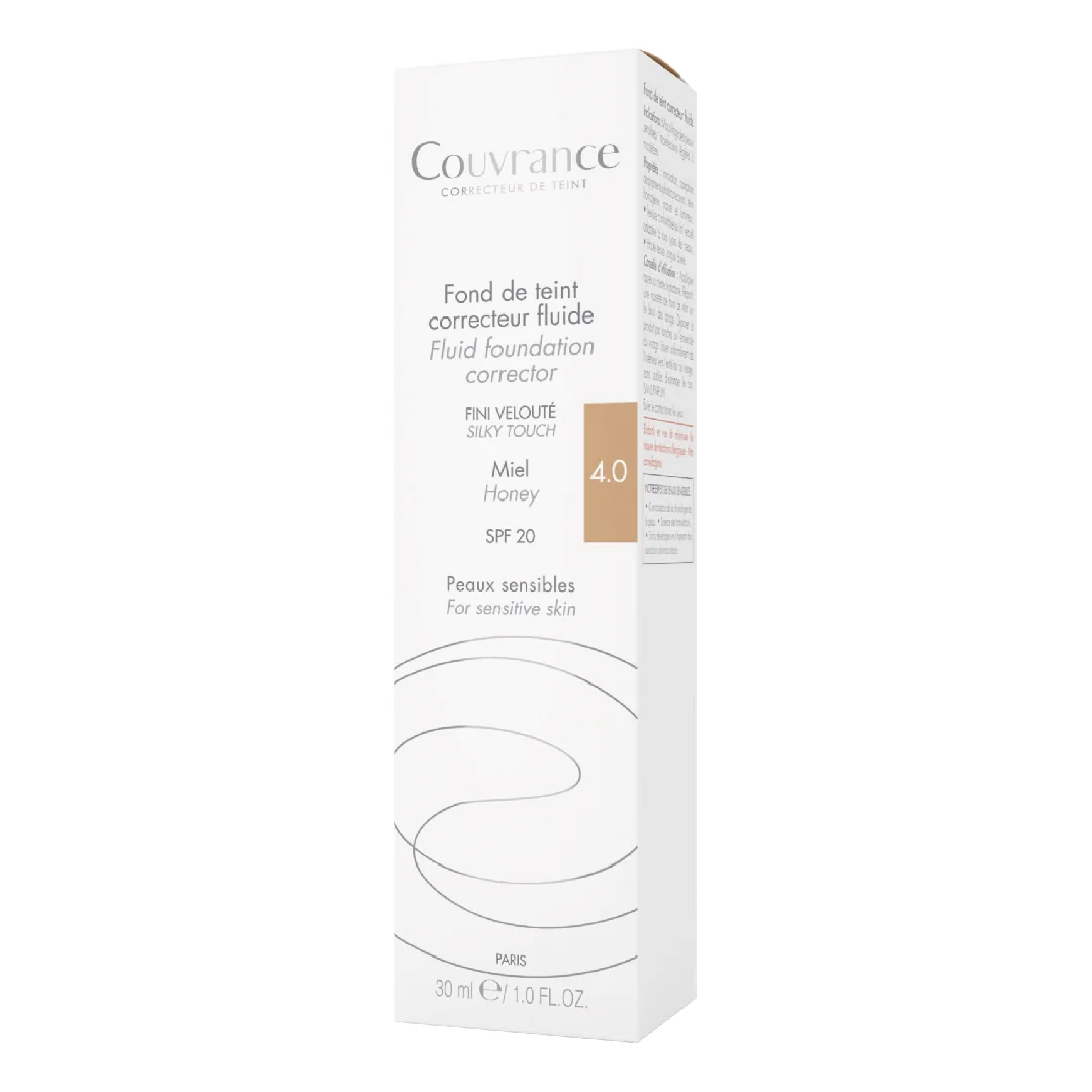 Fond De Ten Fluid Corector Cu Spf 20 Couvrance, Miel 4.0, 30 Ml, Avene