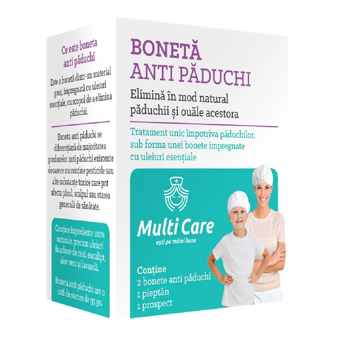 Boneta Antipăduchi + Pieptăn, Multi Care