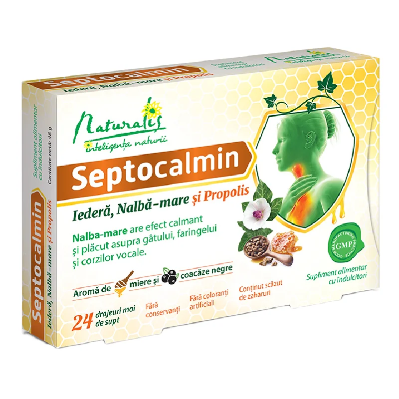 Septocalmin Iedera, Nalba-Mare Și Propolis, 24 Drajeuri, NATURALIS