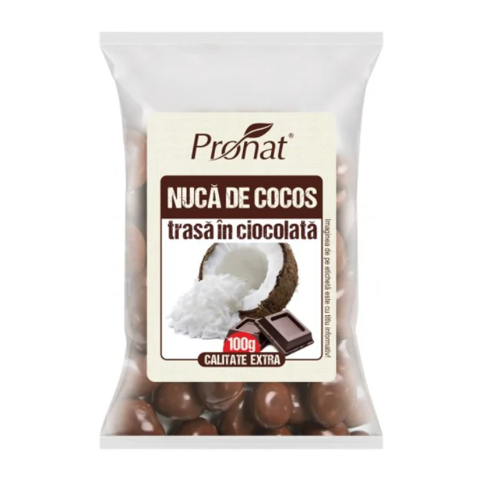 Nuca De Cocos Trasa În Ciocolata, 100G, Pronat