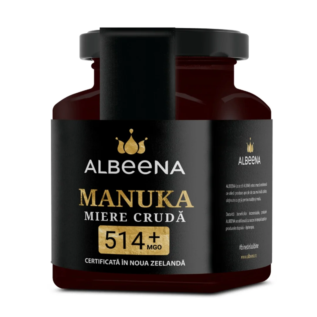 Miere De Manuka Cruda, MGO 514+, 200 G, Albeena