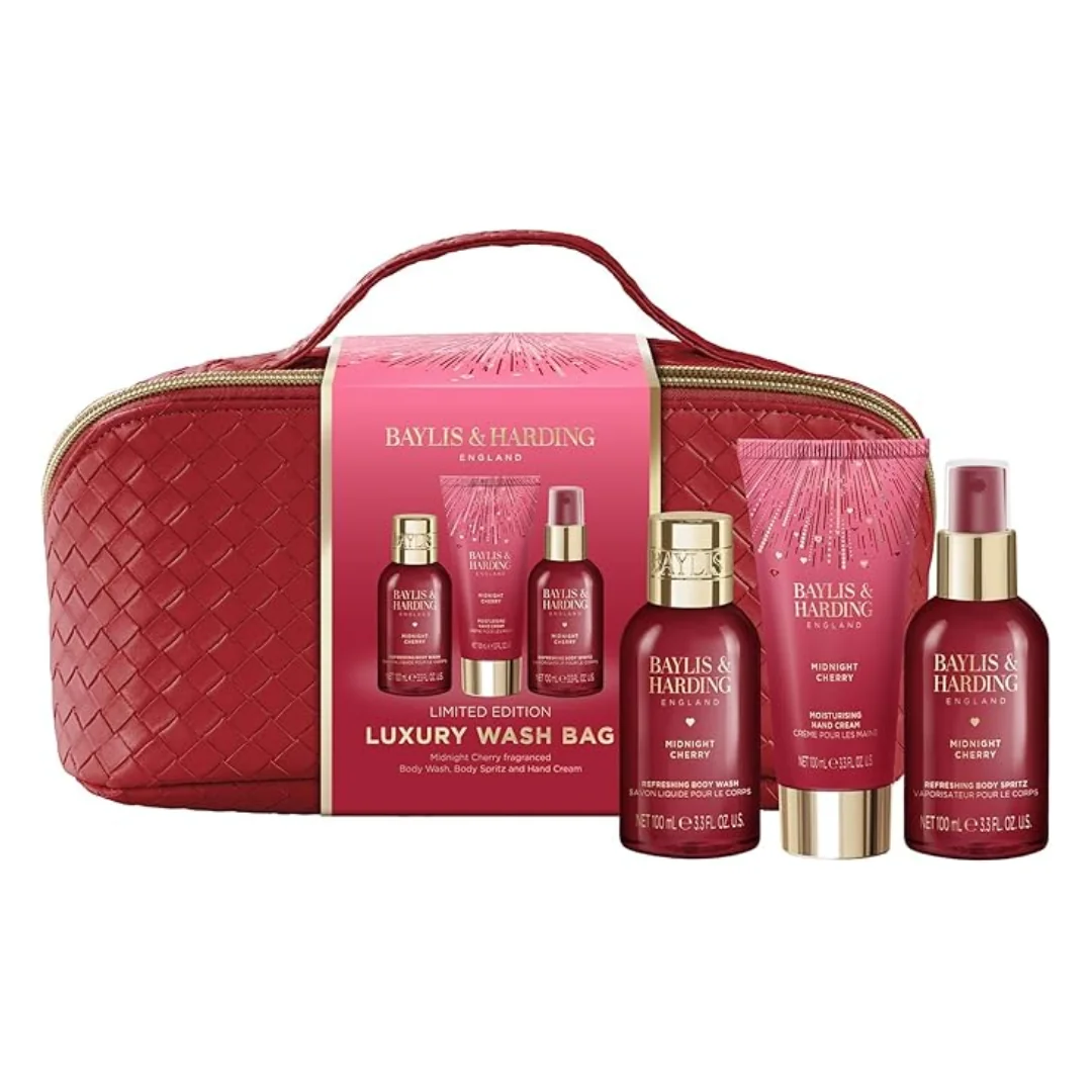 Set Cadou Pentru Ingrijirea Corpului Midnight Cherry Luxury, 4 Piese, Baylis & Harding