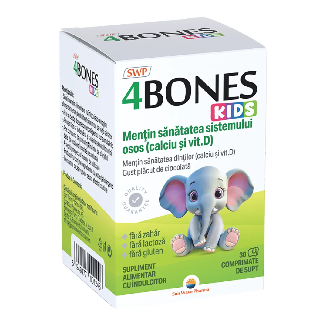 4 Bones Kids, 30 Comprimațe, Sun Wave Pharma