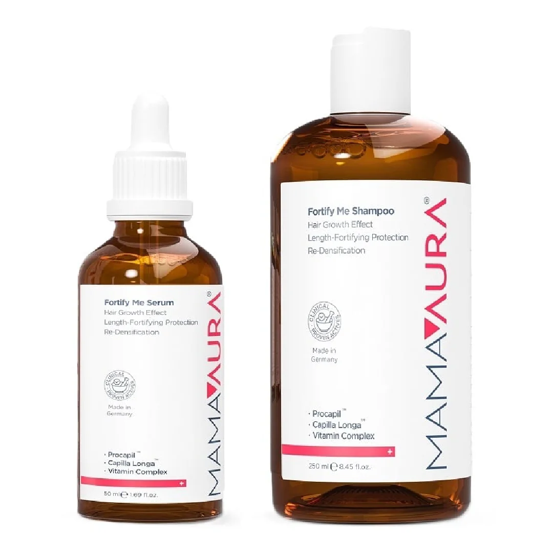 Pachet Sampon Redensificator, 250 Ml + Ser Redensificator, 50 Ml, Fortify Me, Mamaaura