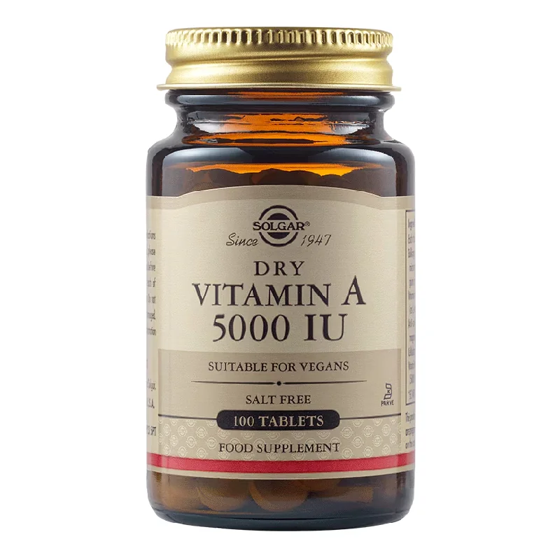 Vitamina A Uscată 5000 UI, 100 Tablete, SOLGAR