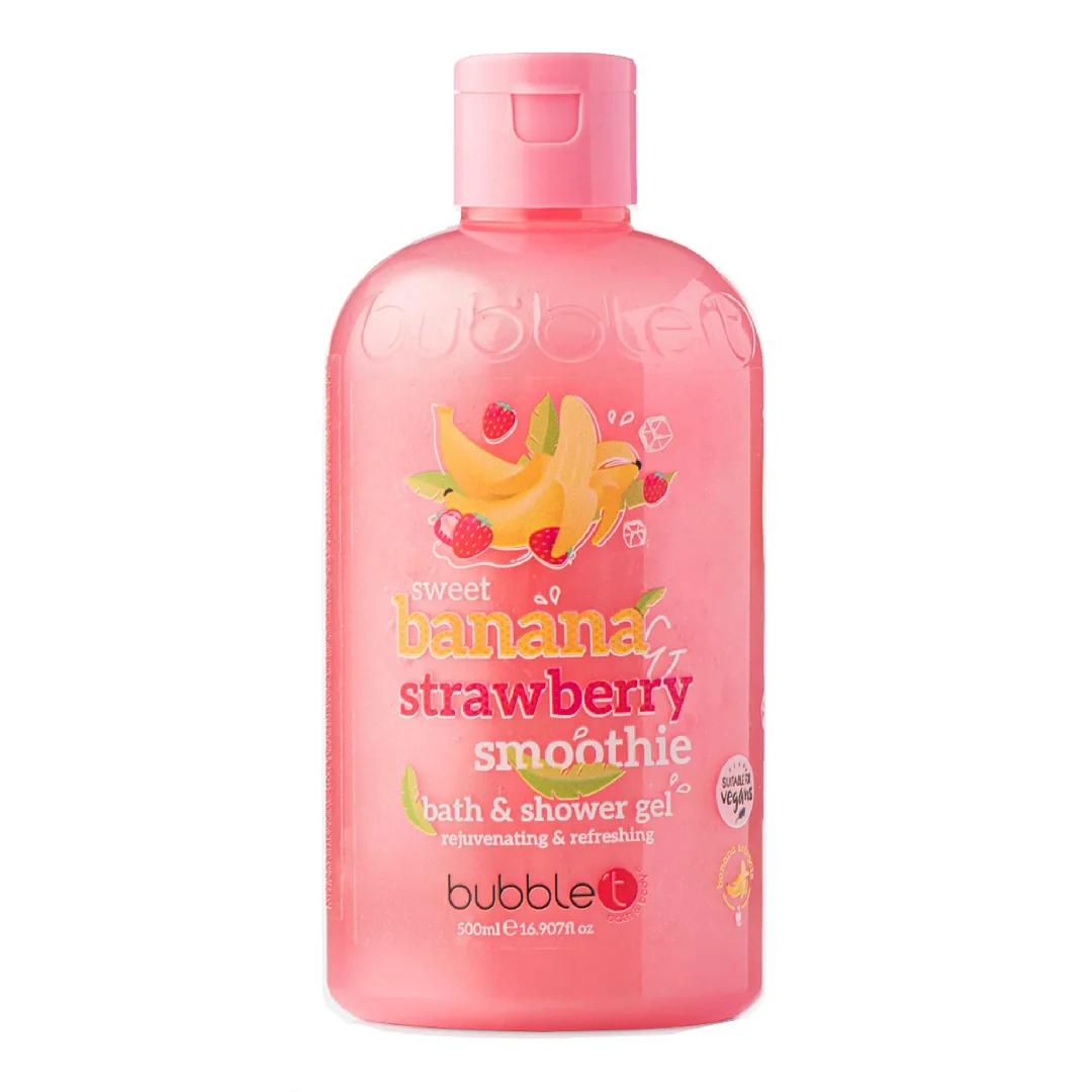 Gel De Dus Si Baie Cu Aroma De Capsuni Si Banana, 500 Ml, Bubble T