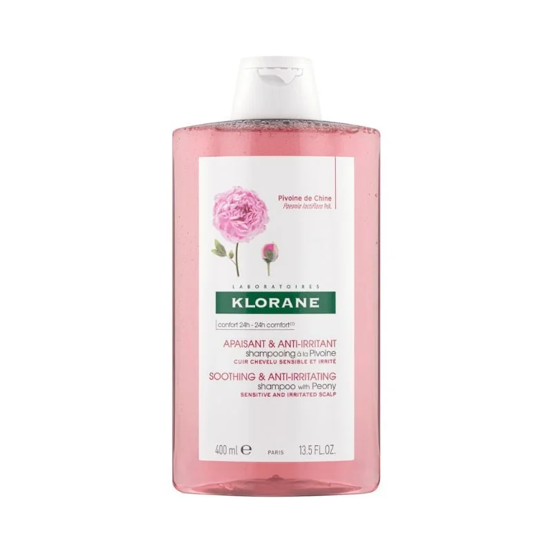 Klorane Sampon Cu Extract De Bujor Pentru Scalp Iritat, 400 Ml
