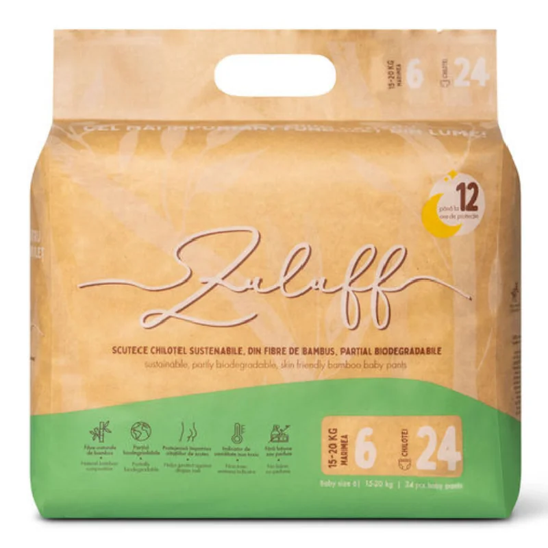 Scutece Chilotei Din Bambus, Marimea 6, 15-20 Kg, 24 Bucati, ZuluFF