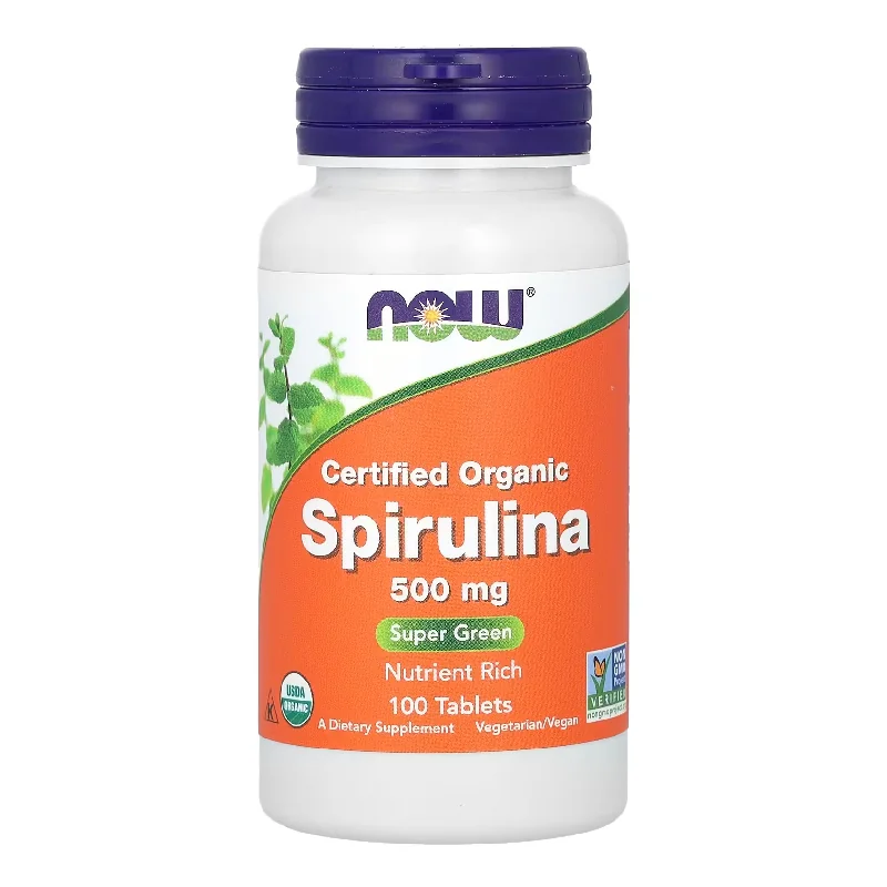 Spirulina Organica, 500 Mg, 100 Tablete, Now Foods