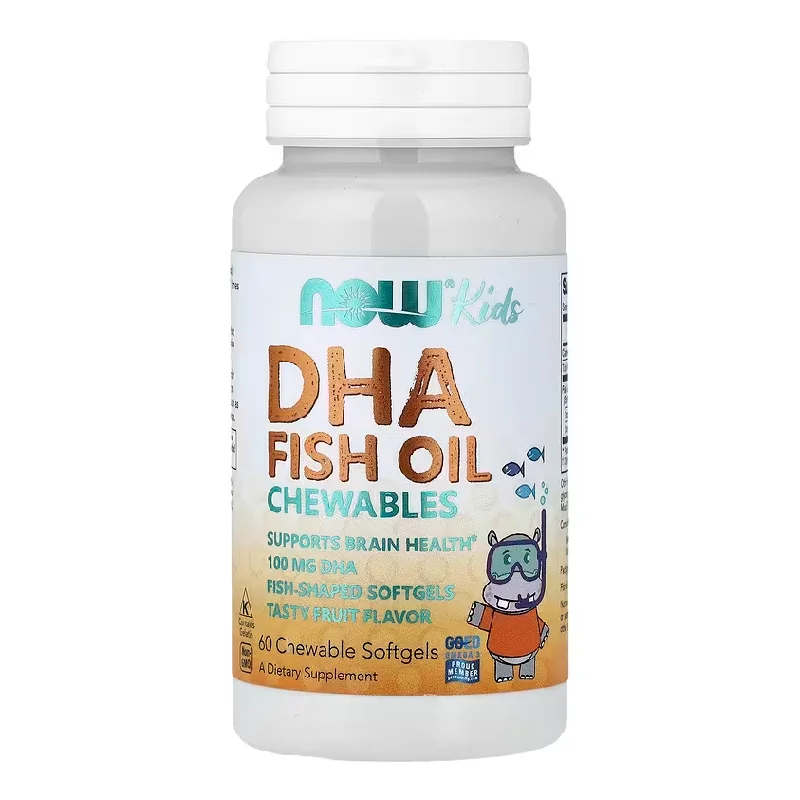 Omega-3 Pentru Copii Cu Gust De Fructe, 100 Mg, 60 Gelule Moi Masticabile, Now Foods