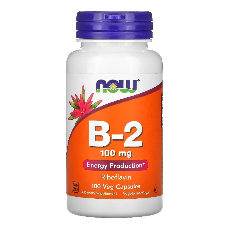 Vitamina B-2, 100 Mg, 100 Capsule Vegetale, Now Foods