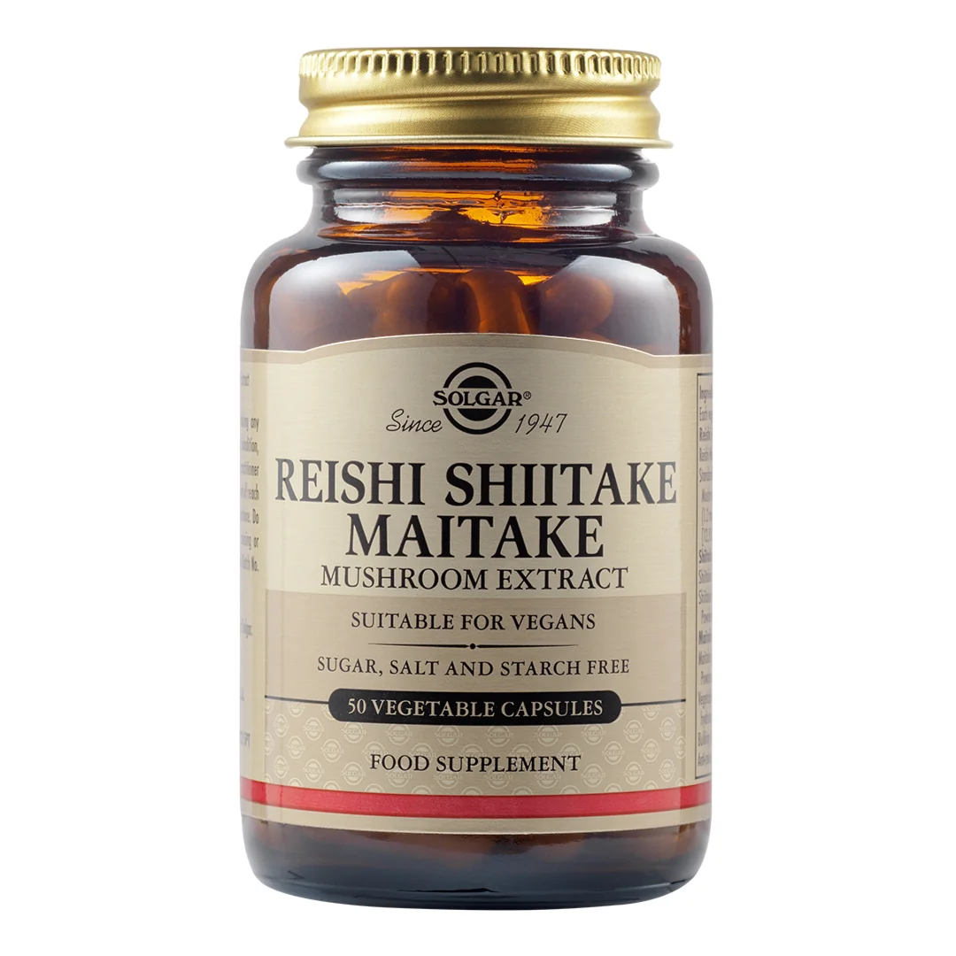 Extract Din Ciuperci Reishi, Shiitake Și Maitake 50 Capsule, Solgar