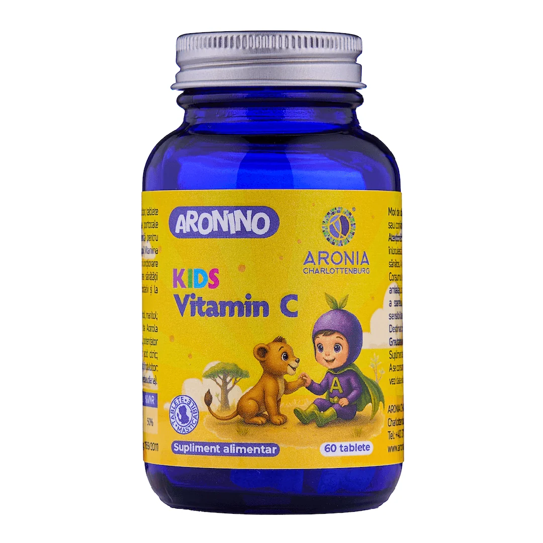 Kids Vitamina C, Aronino, 60 Tablete Masticabile, Aronia Charlottenburg