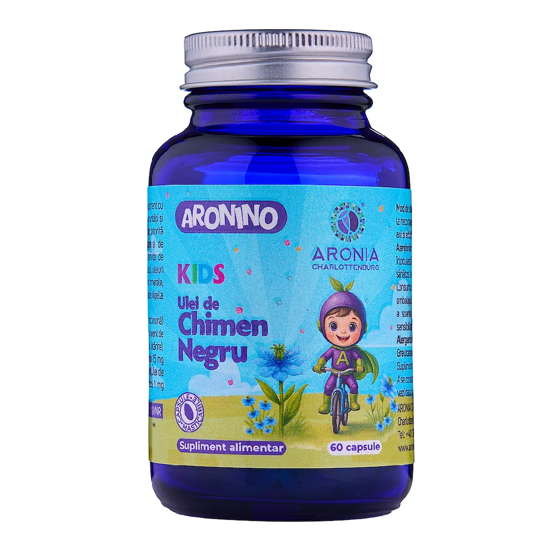 Kids Ulei De Chimen Negru Aronino, Aronino, 60 Capsule Masticabile, Aronia Charlottenburg
