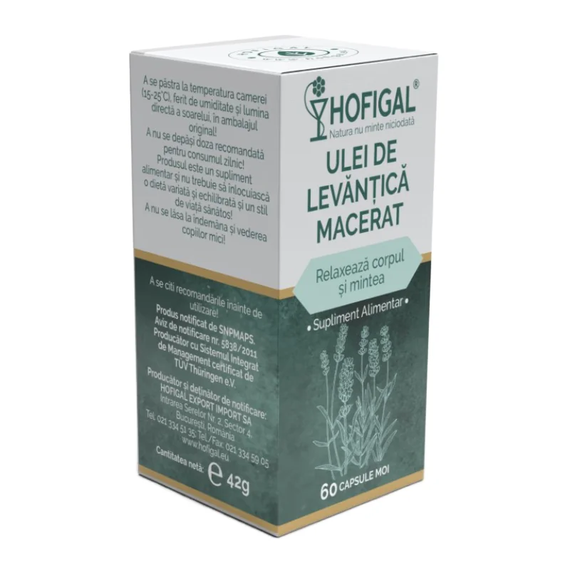 Ulei De Levantica Macerat, 60 Capsule Moi, Hofigal