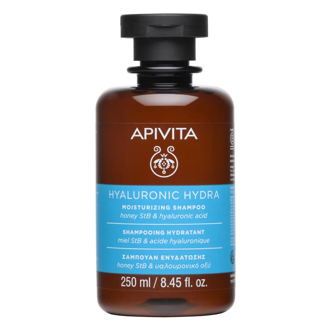 Sampon Hidratant Cu Miere Și Acid Hialuronic Hyaluronic Hydra, 250 Ml, Apivita