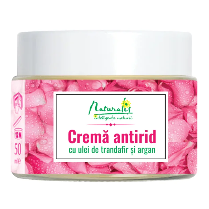 Crema Antirid Cu Ulei De Trandafiri Și Ulei De Argan, 50 Ml, Naturalis