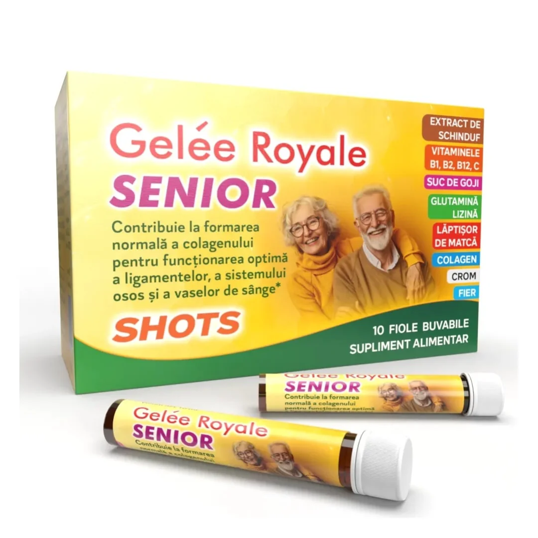 Gelee Royale Senior Shots, 10 Fiole Buvabile, Justin Pharma