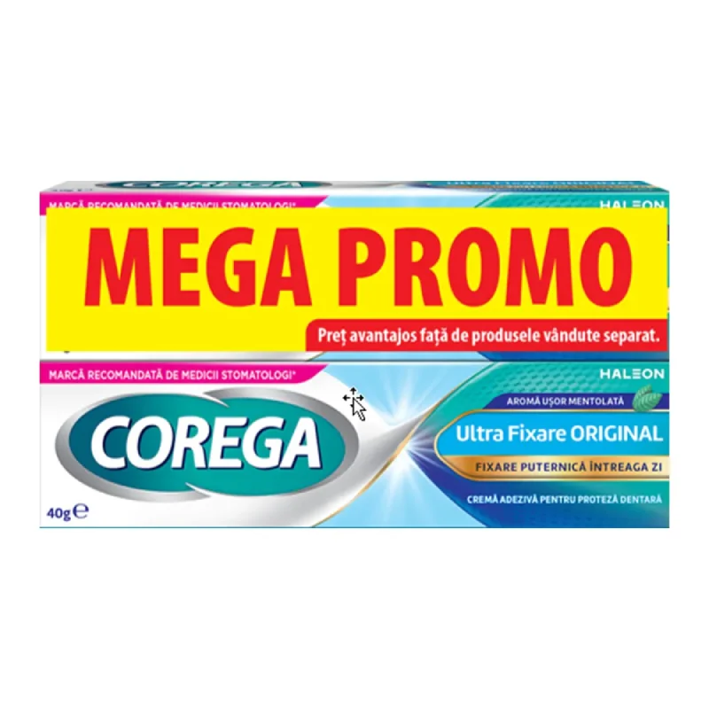 Pachet Crema Adeziva Ultra Fixare Original, 2*40 G, Corega