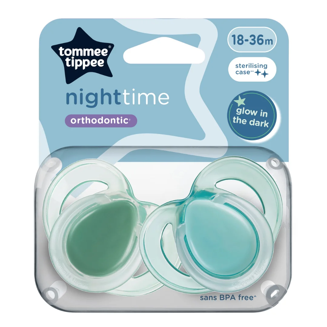 Suzete Ortodontice Night Time, 18-36 Luni, 2 Bucăți, Verde, Tommee Tippee