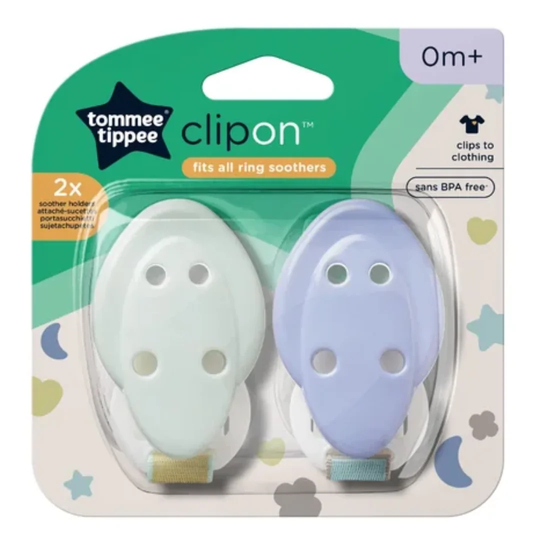 Suport Pentru Suzete Pentru +0 Luni Verde/Mov, 2 Bucăți, Tommee Tippee